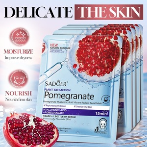 Mascarilla Facial de Granada SADOER, Nuevo Estilo en Stock, Mascarilla Facial Hidratante con Ácido Hialurónico SADOER - Product Image 1