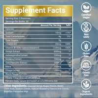 Complément alimentaire en gommes de Shilajit de qualité GMP pour l'énergie et la vitalité, enrichi en Ashwagandha, Ginseng et Maca pour le bien-être quotidien