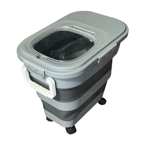 Bol pliable portable en PP et TPR pour la nourriture des chats, des chiens et des poissons, seau de stockage de nourriture pour animaux de compagnie réglable et durable - Product Image 5