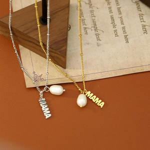 Delicado Collar con Colgante de Perla en Acero Inoxidable 316L Chapado en Oro PVD de 14k/18k, Joyería Fina para el Día de la Madre, Collar para Mamá - Product Image 3