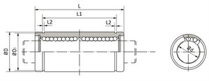 Rodamiento de bolas lineal, bujes de bola cerrados que permiten movimientos lineales precisos y de baja fricción - Product Image 2