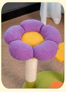 Arbre d'activités pour chat, nouveau style 2024, structure à 4 niveaux, tour d'escalade pour chaton, griffoir pour chat en forme de fleur - Product Image 3