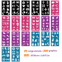 Modèles personnalisés visage corps peinture pochoirs adhésifs non toxiques PVC gaufrage pochoirs de tatouage temporaire tatouage pour les enfants