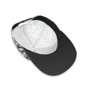 都会的なファッション ブラック フラットブリム スナップバックキャップ ツートーンデザイン 調整可能 ストリートウェア 一般的な生地 文字柄 カスタマイズ可能 - Product Image 5