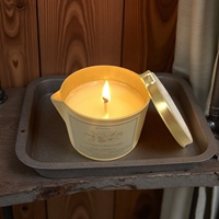 Witoyou 6oz Groothandel Lavendel Jasmijn Handgemaakte Luxe Aromatherapie Zwarte Blikken Pot Massagekaars voor Spa