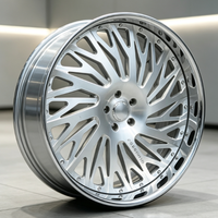 Jantes forgées sur mesure en 2 parties, 15-26 pouces, jantes 7-13J, jantes en alliage d'aluminium neuves, style modifié concave poli brossé