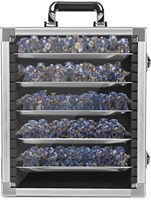 Étui de transport miniature en alliage d'aluminium, présentoir pour miniatures avec 5 plateaux métalliques magnétiques