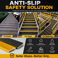 Protection d'extrémité d'escalier à haute friction, bande antidérapante en fibre de verre pour marches, accessoires d'escalier pour bâtiments publics, bande antidérapante en PRV