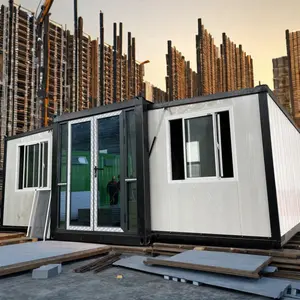 Light Steel Expandable Prefabricated Container House Flat Pack With Bathroom Foldable Design