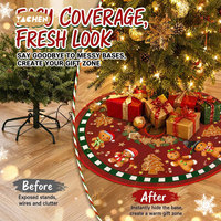 YACHEN - Decoración Navideña, Alfombra de Felpa con Diseño de Copos de Nieve, Base para Árbol de Navidad, Falda para Árbol de Navidad, Decoración para el Hogar