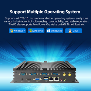 Haute performance Intel Core I3 I5 I7 7200U 6 RS232 COM double Nic RJ45 Lan Mini ordinateur industriel PC intégré sans ventilateur - Product Image 5
