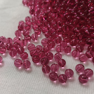 Synthetic Glass Round <b>Beads</b> 8mm Full Hole Rose <b>Red</b> Color Loose <b>Beads</b> DIY Handmade Bracelet <b>Beaded</b> Accessories Jewelry Making - Product Image 1
