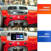 Autoradio 1Din 7 pouces Android 13 avec écran tactile, CarPlay, Android Auto, AHD, WIFI, GPS, RDS, BT, USB, MP3/MP4, FM, Mirror Link, Fiat 500 2007