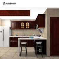 Meubles de cuisine modernes préfabriqués avec bar à petit-déjeuner, taille personnalisée pour projets de villas et de maisons familiales en Australie