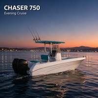 Perahu Pancing Konsol Tengah GRP 7.5m 24.6ft 300HP Motor Luar 8 Orang Tangki Bahan Bakar 200L Kelautan