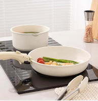 Ensemble de casseroles antiadhésives amovibles, modèle tendance, en métal, wok à lait, poêle à frire, poignée séparable, ustensiles de cuisine durables pour cuisinière à gaz