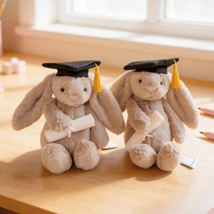 Peluche Lapin de Remise de Diplôme OEM/ODM - Animal en Peluche Personnalisé à Longues Oreilles <span class=keywords><strong>avec</strong></span> Toque et Diplôme pour Cadeau de Remise de Diplôme - Product Image 3
