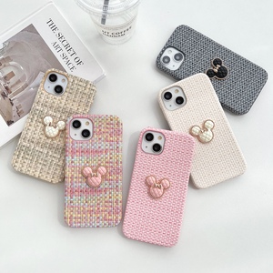 <span class=keywords><strong>Cover</strong></span> rigida per telefono cellulare con <span class=keywords><strong>topolino</strong></span> in maglia di lusso elegante per iPhone 16 Pro Max 15 Pro 14 Plus 13 12 11 - Product Image 1