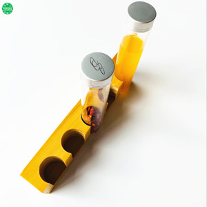 Rak kayu kustom tabung tampilan wadah tabung uji kaca dengan tutup sekrup aluminium - Product Image 5
