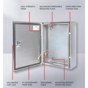 IP66 IP67 tùy chỉnh thực hiện NEMA kim loại không thấm nước Hộp phân phối SS304 SS316 chải kết thúc hộp thép không gỉ bao vây - Product Image 4