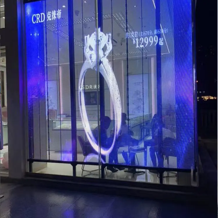 Hohe helligkeit 3500nits einzelhandel speichert glas windows LED <span class=keywords><strong>video</strong></span> display P 2,9 P 3,9 P 7,8 transparente led-bildschirm