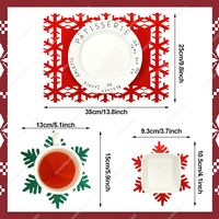 DAMAI 12 pièces napperons flocon de neige Table de noël rouge vert feutre napperons caboteur pour fête vacances maison dîner vaisselle décor