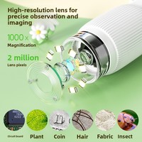 Microscope numérique portable pour enfants, exploration de la nature, grossissement haute définition 1000x, écran intégré, loupe portable