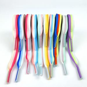 Bulk Custom Flat <b>Shoelaces</b> 8mm Wide Double Layer Three-Color Stitching Polyester Cotton Laces for Canvas Casual Sneakers - Product Image 5