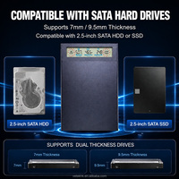 Внешний корпус для жестких дисков SATA 2.5 дюйма с USB 3.2 Gen 2 5 Гбит/с и интеллектуальным LCD-дисплеем