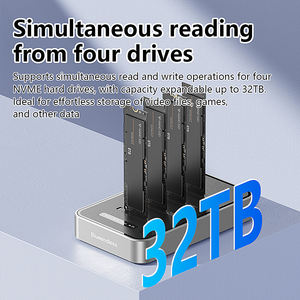 USB4 NVME 4 الخلجان أداة مجانية NVME <span class=keywords><strong>M</strong></span>.2 SSD العلبة SSD حالة خارجية مع استنساخ ، محرك أقراص الحالة الصلبة M2 NVME - Product Image 4