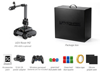 UGV Rover M2 Open-Source 6 roues 4x4 Robot IA, Bras robotique haute performance 4-DOF, Basé sur ROS 2 Compatible avec Raspberry PI 4B/PI 5