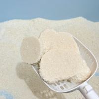 Litière pour chat en tapioca au sel de mer blanc pur, parfum frais, très absorbante, forte agglomération, faible émission de poussière, marque privée, fabrication en usine, litière en manioc