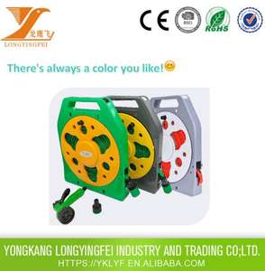 خرطوم حديقة مسطح بكرة أنبوب 50 قدم مجموعة خرطوم مياه خارجي بخاخ - Product Image 2