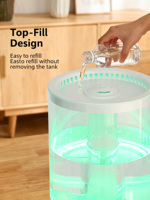Humidificateur à ultrasons électrique de grande capacité 5L avec aromathérapie-Brume réglable à fonctionnement silencieux pour bureau à domicile et hôtel