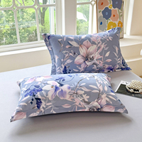 Nouvel Arrivage 2026 – Parure de Lit 4 Pièces en Coton Imprimé Fleurs Vives Style Africain Bleu