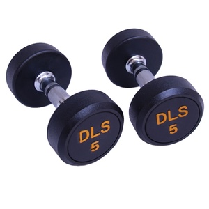 Mancuerna de hierro fundido de alta calidad de fábrica OEM con logotipo personalizado de cabeza redonda de neopreno 60kg de peso para fitness y levantamiento de cuerpo - Product Image 1
