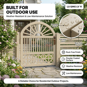 Portail de jardin arqué en aluminium thermolaqué avec panneau découpé au laser, serrure intelligente, sans rouille, taille personnalisée pour cour de villa - Product Image 6