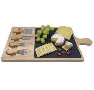 restaurants large small oak wood flat desk names teak sushi food dinner wooden slate plate tray with cheese knife for food
