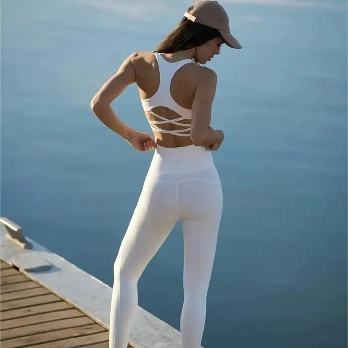 Spor aktif giyim yüksek kaliteli spor sutyen yüksek bel tayt spor Yoga setleri
