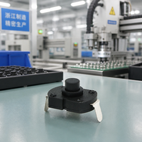 Interrupteur à bouton-poussoir autobloquant SUDA KAN-5M 1A 250VAC DPDT 1NO1NC, fiche 2 broches, montage sur circuit imprimé plat en plastique, IP40, pour appareils électroménagers numériques