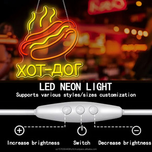 Enseigne lumineuse LED néon pour restaurant de burgers, hot-dogs et barbecue, indicateur suspendu, éclairage d'ambiance pour magasin, lumière nocturne de rue, haute luminosité, 5V 12V - Product Image 2