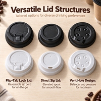 Couvre-gobelets jetables en PS, résistants aux fuites, pour boissons chaudes et froides, vente en gros, couvercles en plastique pour restaurants et hôtels