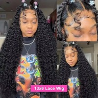 Pelucas Afro Rizadas con Frente de Encaje Transparente HD, Cabello Humano Virgen Brasileño, Pelucas Frontales de Encaje Completo 360 HD para Mujeres Negras