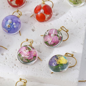 <span class=keywords><strong>Orecchini</strong></span> Pendenti Multicolore con Fiori <span class=keywords><strong>della</strong></span> <span class=keywords><strong>Vita</strong></span> dell'<span class=keywords><strong>Albero</strong></span>, Charm in Resina, <span class=keywords><strong>Orecchini</strong></span> con Fiori Essiccati, <span class=keywords><strong>Orecchini</strong></span> Floreali con Fiori Pressati per Donne - Product Image 4