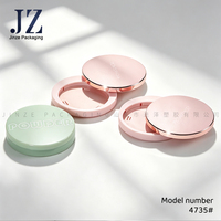 Boîte à poudre compacte vide en plastique ronde Jinze, palette de maquillage pour fard à joues avec miroir