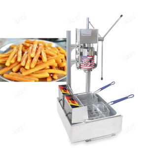 Extrusión manual de acero inoxidable de 3L, máquina de churros exprimible, relleno de churro con freidora eléctrica de 12L con boquillas de 5 piezas - Product Image 2