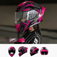 Casque de moto modulable à double visière relevable intégral pour hommes et femmes, idéal pour la course et le motocross