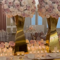 Nouveauté Vases Centres de Table de Mariage Supports à Fleurs en Acier Inoxydable Vases Guides d'Allée Décoration de Fête