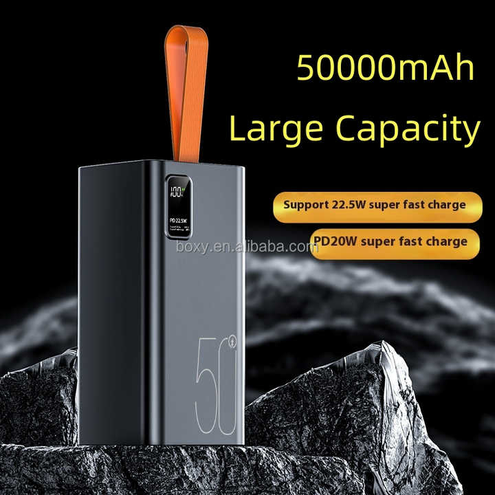 Power Bank OBAL:ME 50000mAh – Charge Rapide PD 22,5W USB-A/USB-C – Écran Digital