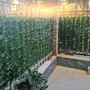 HZY 100x300cm Garten Outdoor Kunststoff dekorative kleine Efeu Blätter Zaun Faux Efeu Blatt Rolle künstlichen Zaun